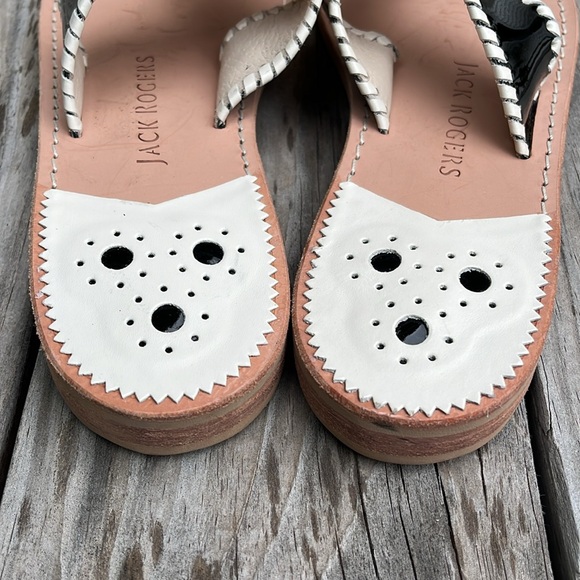 Jack Rogers Jacks Flat Sandal Black White Size 10 - Picture 6 of 9